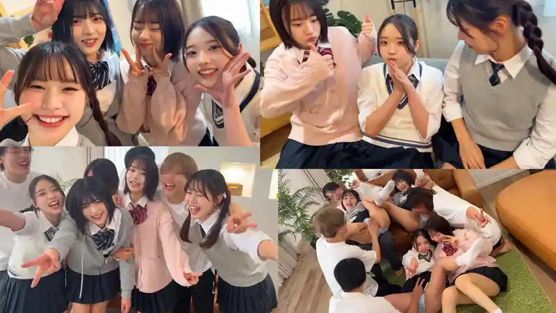 制服乱パの裏垢募集【smuw060:えま＆いつは＆ゆみ＆いと】二葉エマ 五芭 虹村ゆみ 赤名いとのエロい画像1[ヌケる無料エロ動画【FANZA素人】